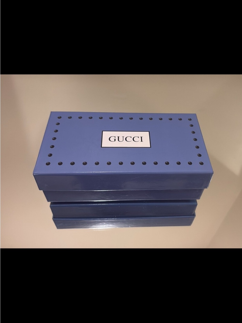 Authentic Gucci Sunglasses Empty Box Case Blue Perforated Pattern